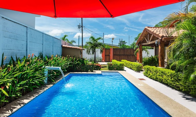 Potrero Villa | Tropical 2-Villa Property w Pool - 2km from the beach! Pets welcome.