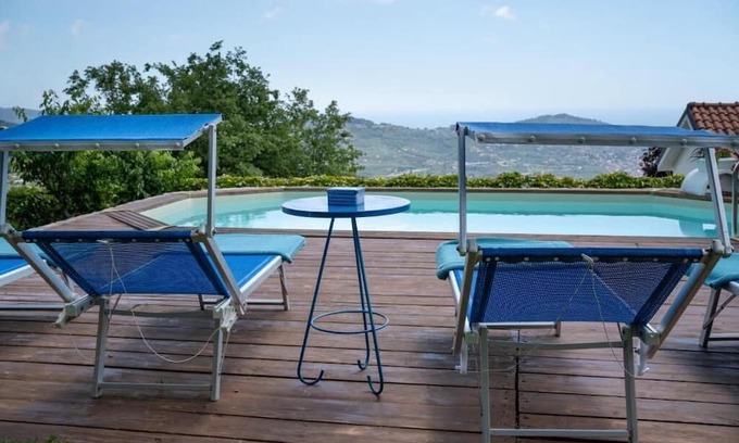 Artallo House | Detached vacation villa with sunny garden, panoramic pool and sea view