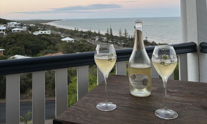 Yeppoon House | Yeppoon beachside oasis with epic island views, gorgeous breezy deck & air con