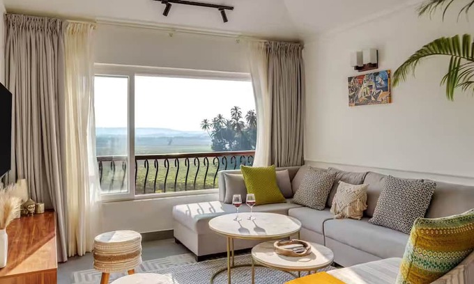 Pilerne Apartment | Aesthetic 2BHK near Candolim AC comfort & stunning views few minutes from beach