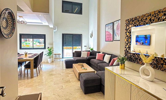 Ain Mezouar Apartment | Spacious 4BR Duplex in Marrakech with AC, Parking and Pool Access