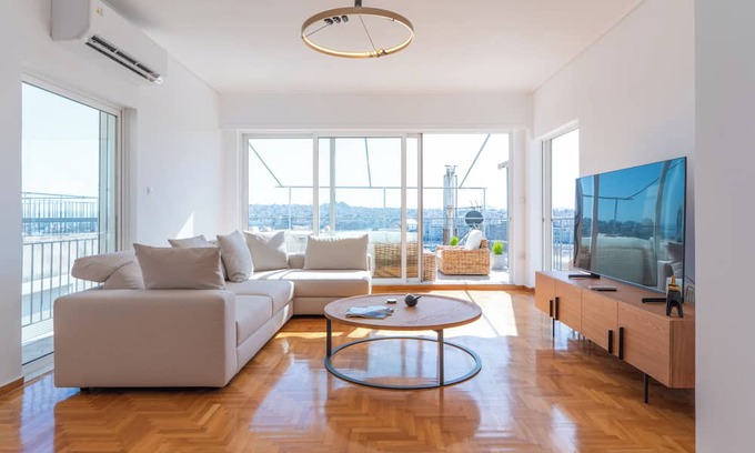 Piraeus Apartment | Terrace Dreams with Pasalimani View