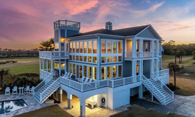Saint Helena Island House | Oceanfront, Private Pool, Golf Cart Included, Golf Course Home - 522 Porpoise Drive