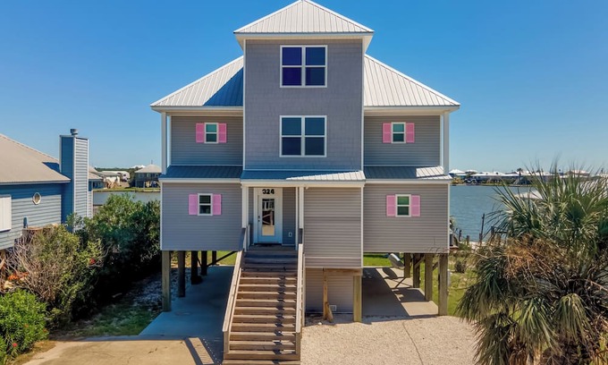 Royal Lagoons House | 5 Bedroom Home on Laffite Bay! Short walk to the beach!